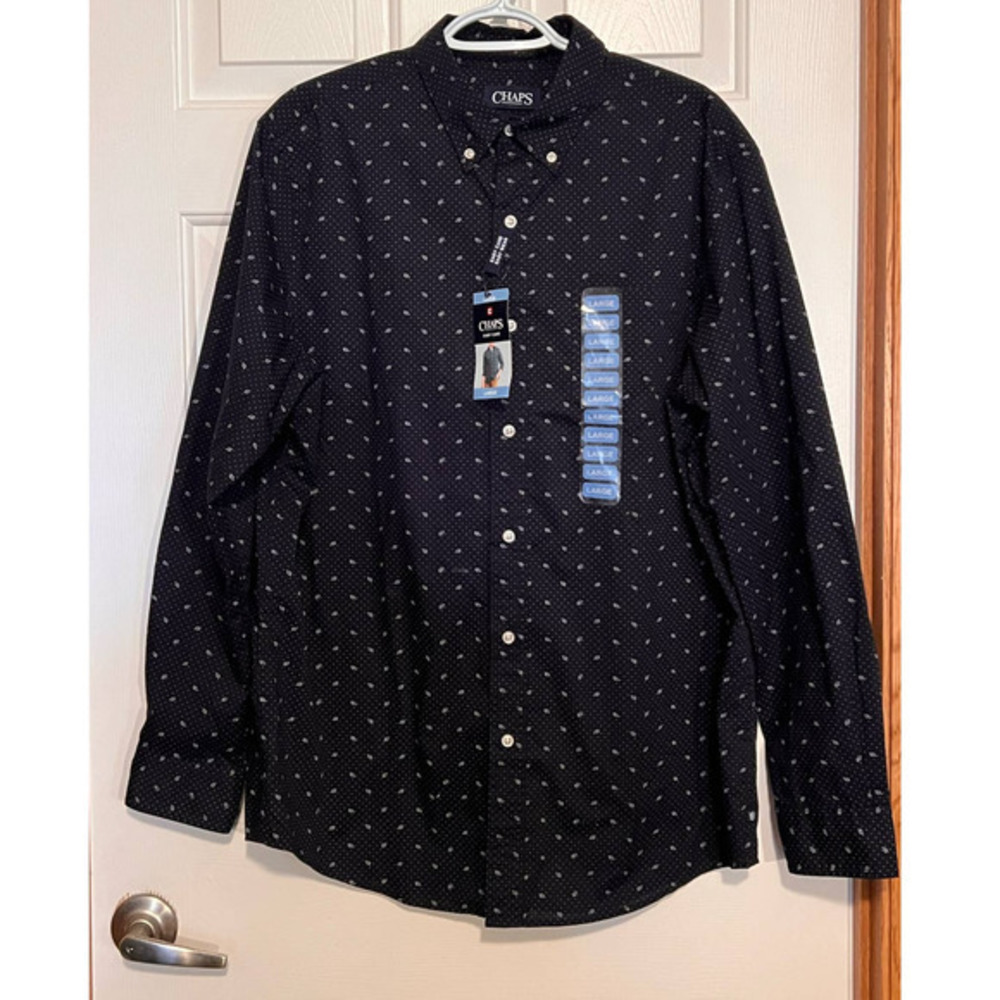 Chaps‎ Easy Care Men's Blue White Size L NWT